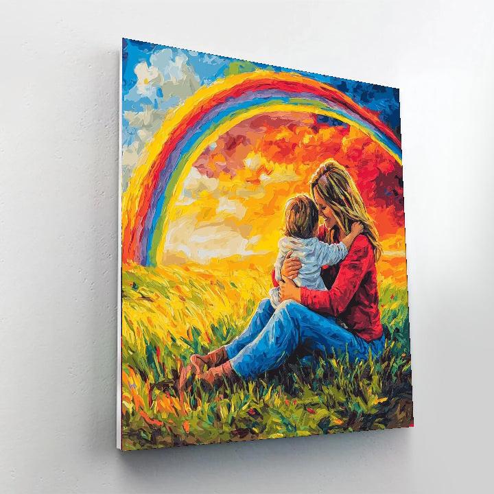 Hugs Under The Rainbow Number Painting