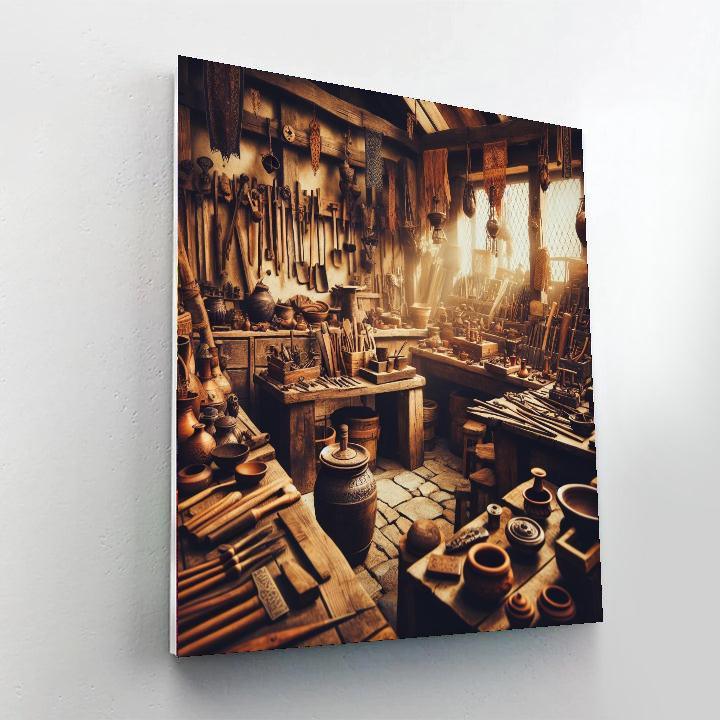 Artisan's Rustic Workshop Paint By Number