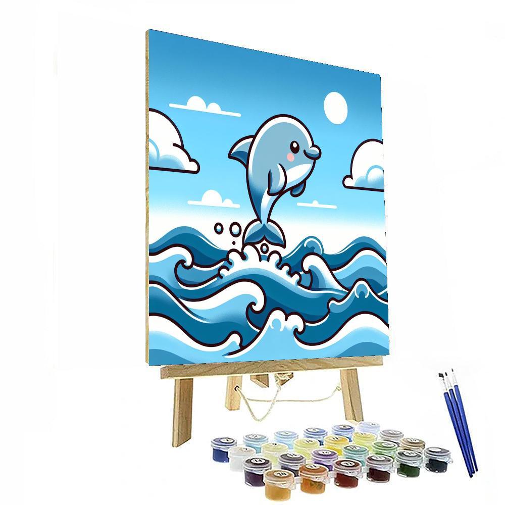 Friendly Dolphin Dance Paint By Color