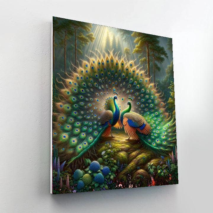 Regal Peacocks Dance Painting By Numbers Kit
