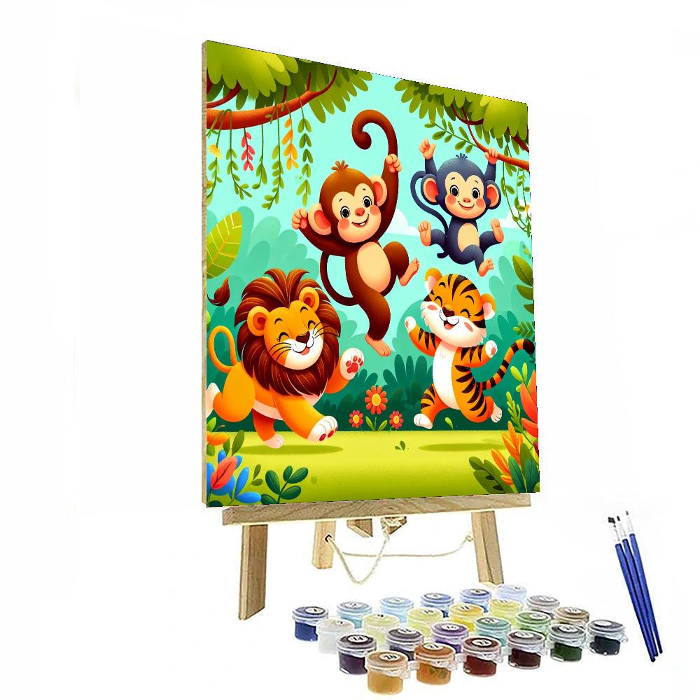 Bouncy Jungle Animals Painting By Numbers Kit