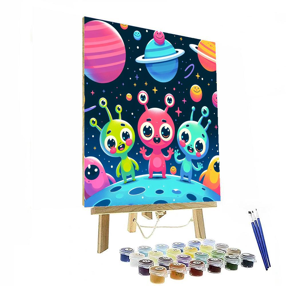 Alien Adventure Scene Painting Number Kit