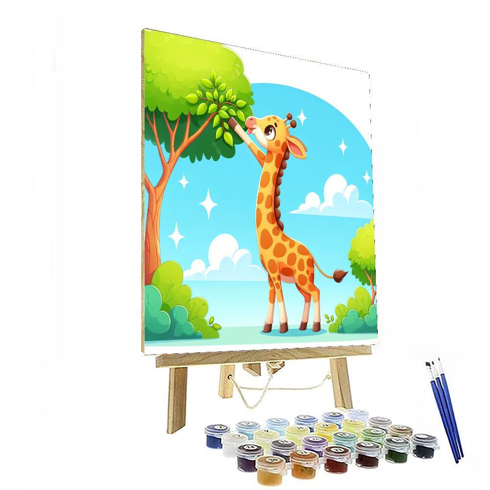 Cute Giraffe Painting Number Kit