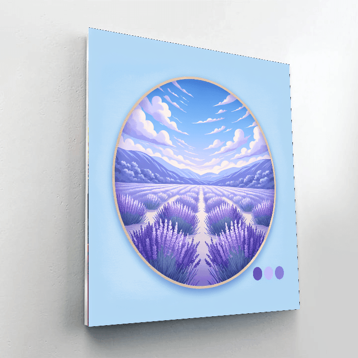 Blissful Lavender Landscape DIY Paint By Numbers