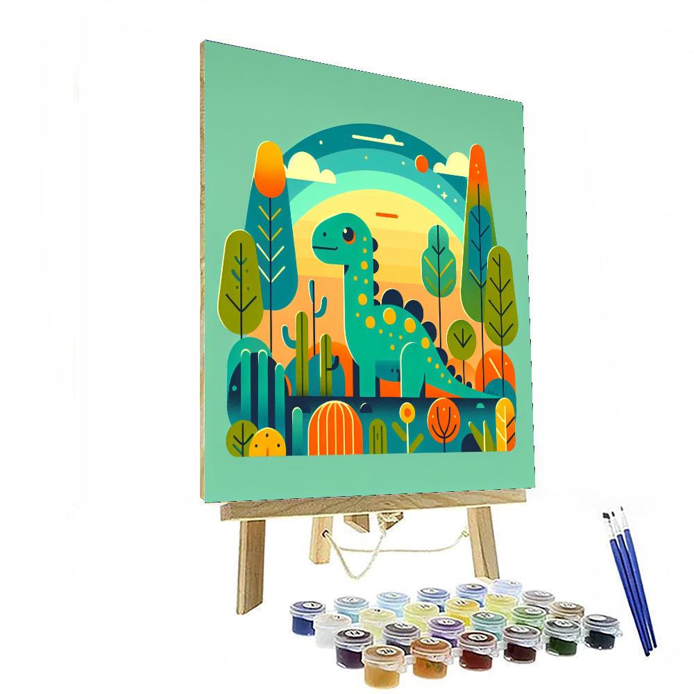 Prehistoric Dinosaur Kingdom Paint By Numbers Art