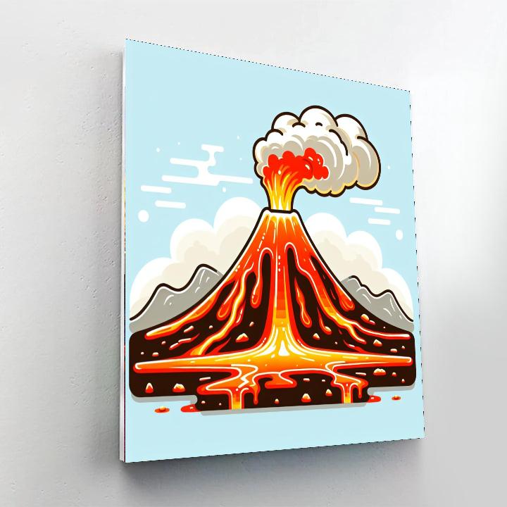Roaring Volcano Number Painting
