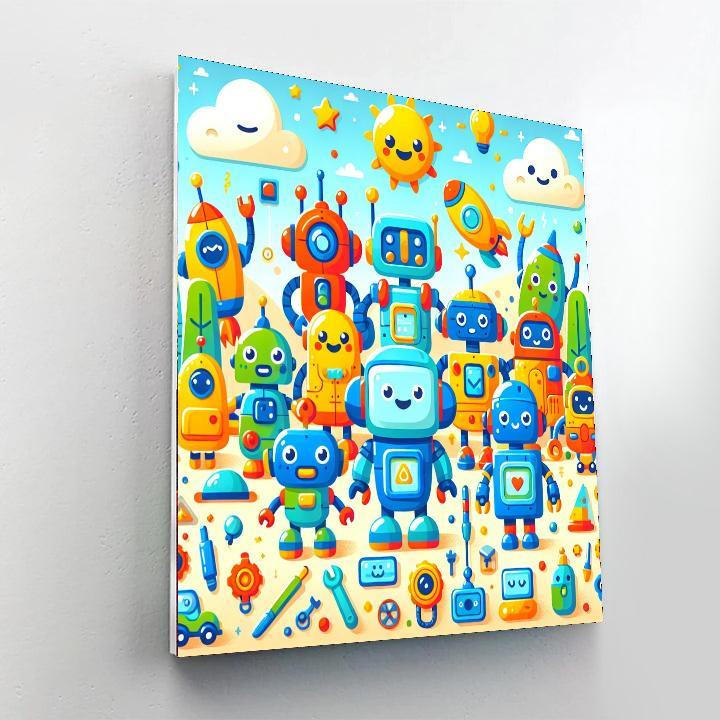 Charming Robot Adventures Paint By Number