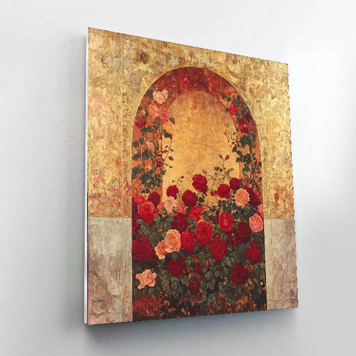 Gustav Klimt Inspired Elegant Rose Reverie  Paint By Numbers