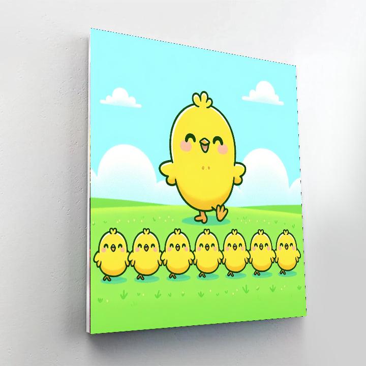 Charming Chick Parade Paint By Numbers Art