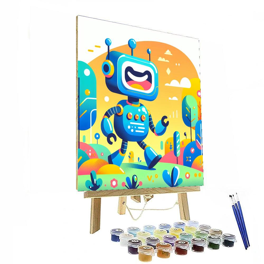 Funny Robot Adventure Painting By Numbers Kit