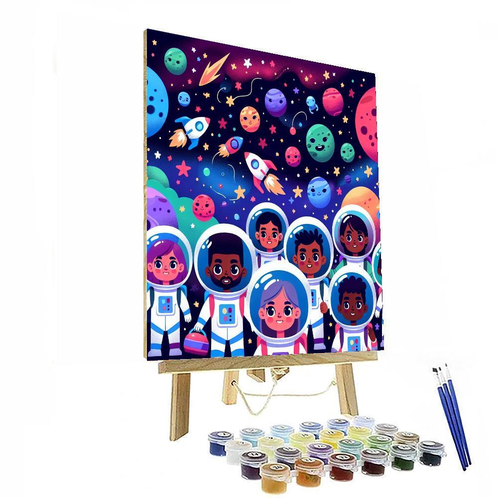 Space Galaxy Adventure Painting Number Kit
