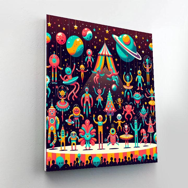 Space Circus Show Painting Number Kit