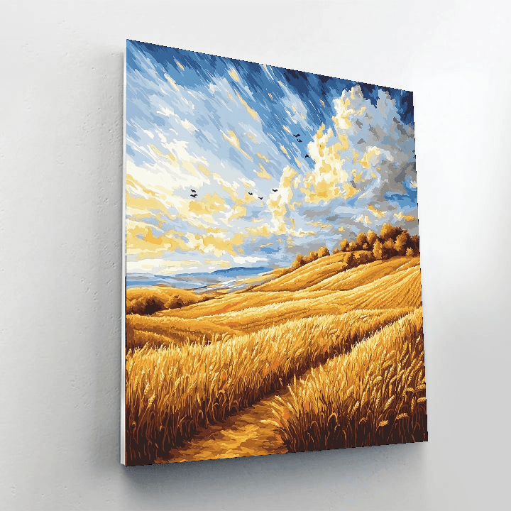 Vincent Van Gogh Inspired Golden Wheatfields  Paint By Numbers Art