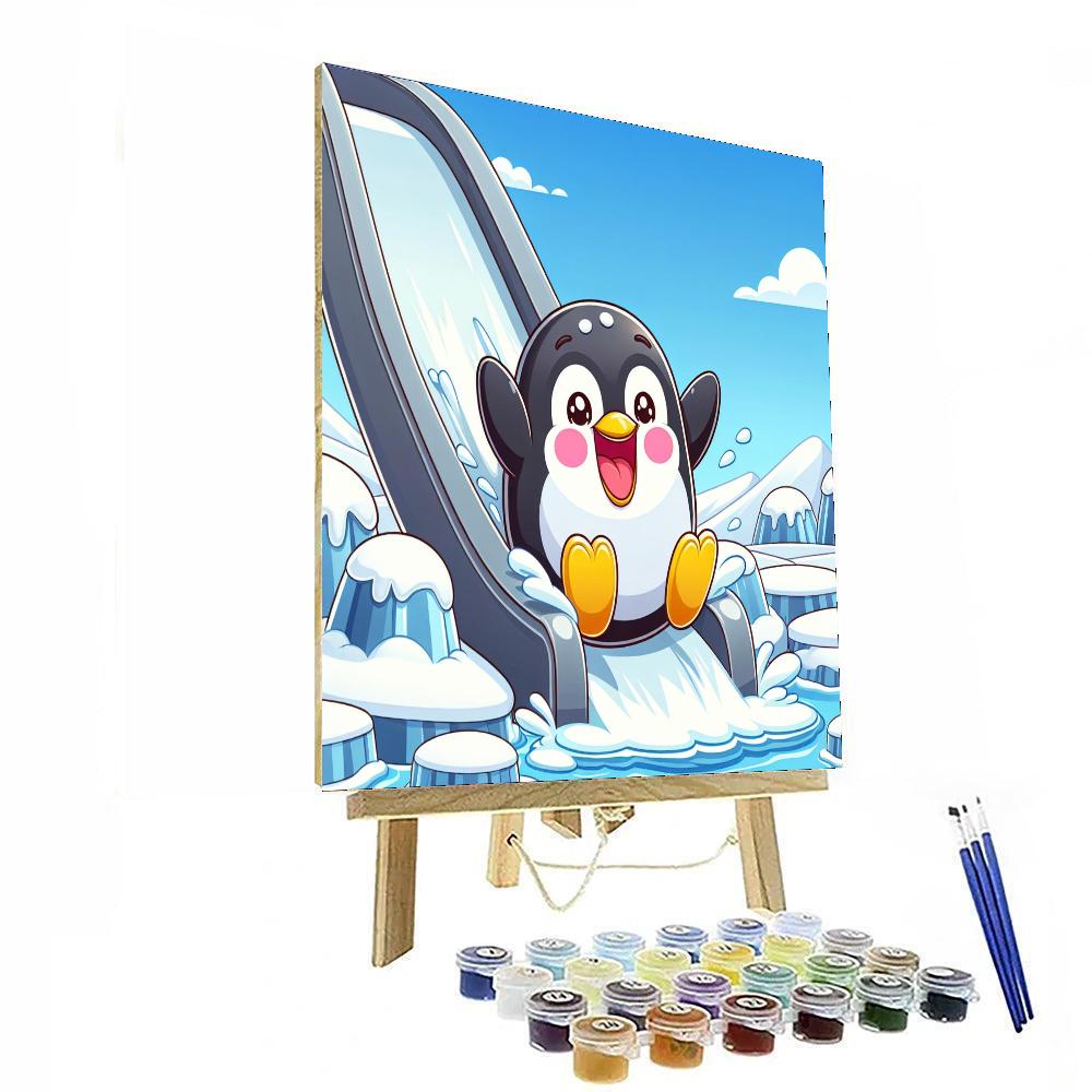 Excited Penguin Paint By Numbers Kits