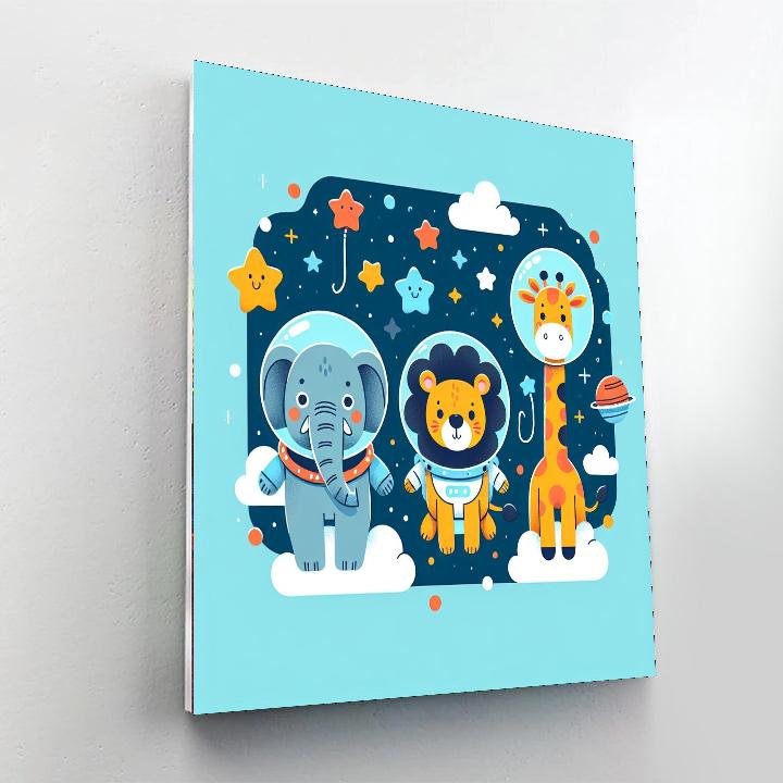 Outer Space Animal Adventure Paint By Numbers