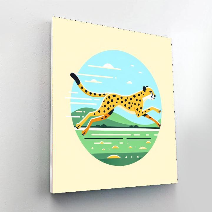 Clever Cheetah Run Number Painting