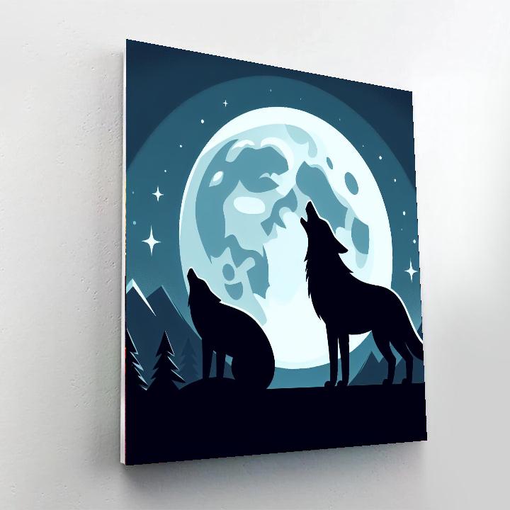 Moonlit Wolf Howl Paint By Numbers Art