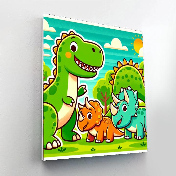 Daring Dinosaur Friends Numbered Painting Kits