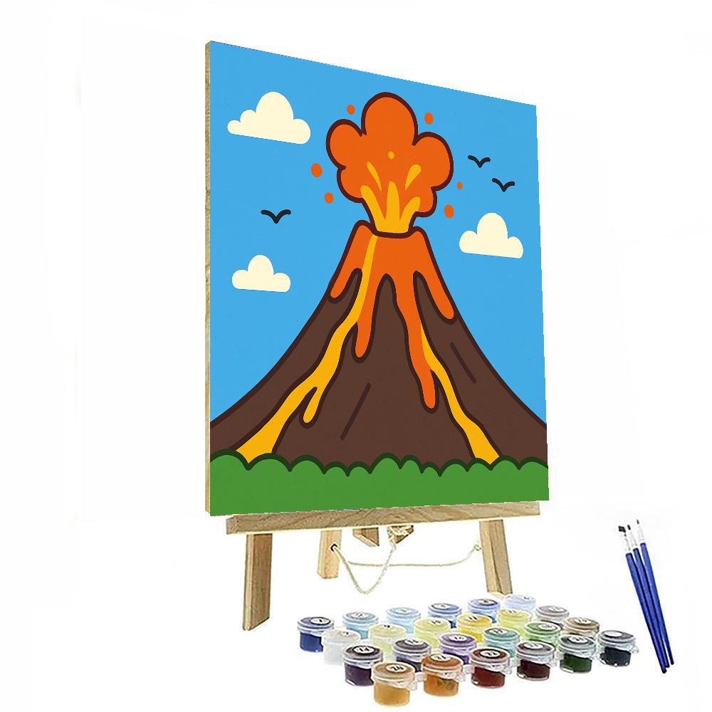 Dynamic Volcano Eruption Numbered Painting Kits