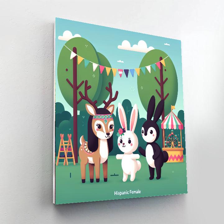 Woodland Creature Carnival Painting Number Kit