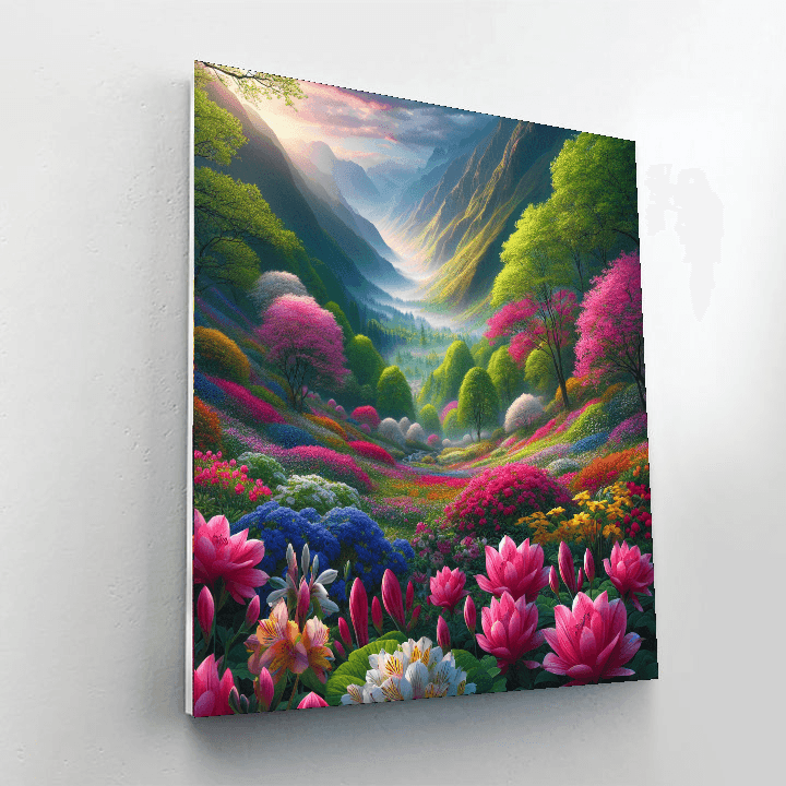 Enchanting Springtime Valley Number Painting