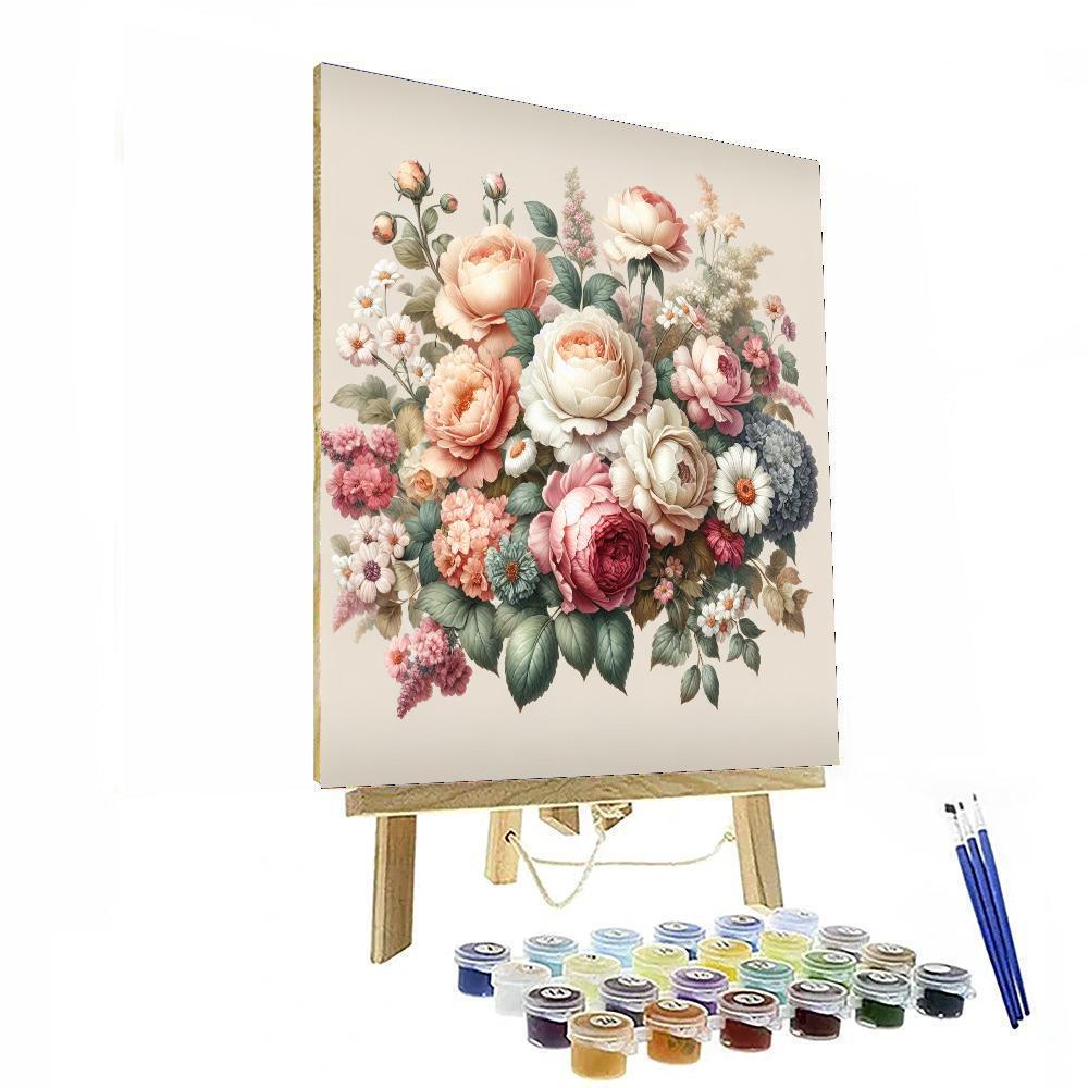 Vintage Floral Composition Painting Number Kit