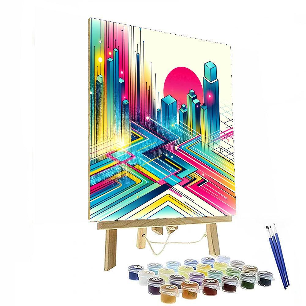 Retro Futurism Dreamscape Painting By Numbers Kit