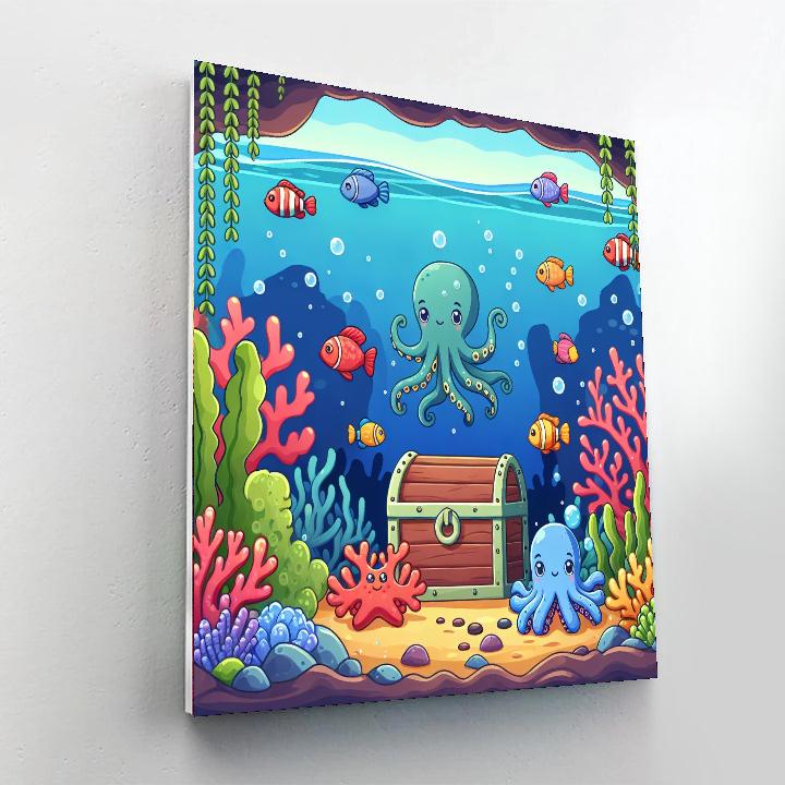 Underwater Treasure Cove Painting Number Kit