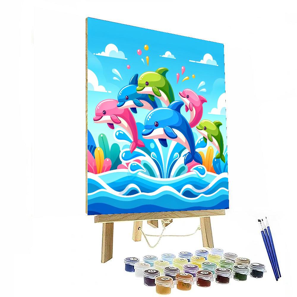 Dancing Dolphin Show Paint By Numbers Art