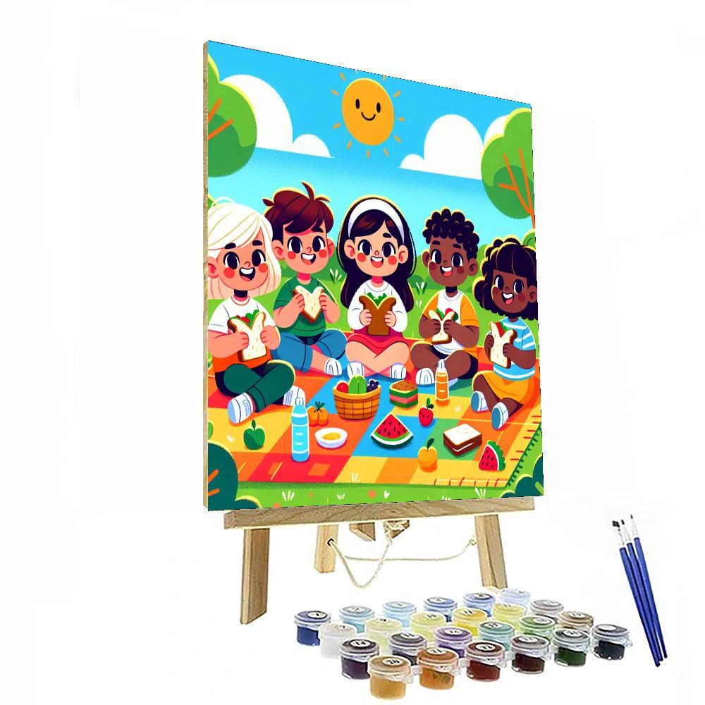 Cheerful Picnic Pals Paint By Color