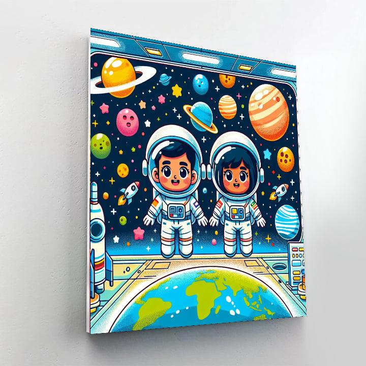 Space Station Fun Number Painting