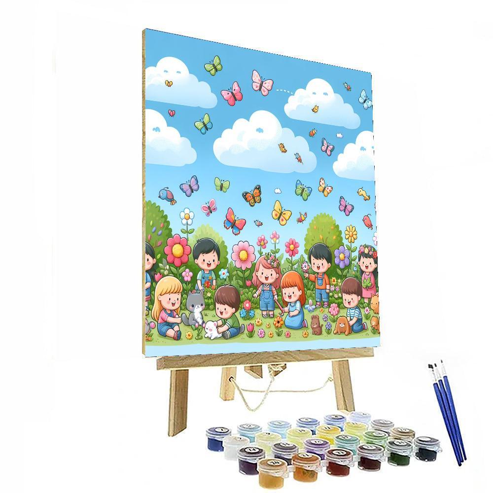 Joyful Adventure In The Garden Painting By Numbers Kit