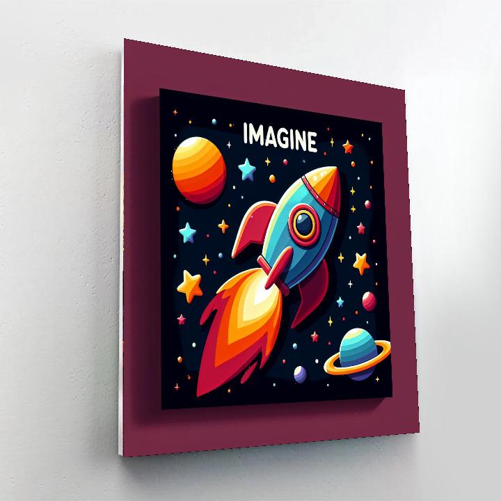 Space Rocket Ride Paint By Numbers Art