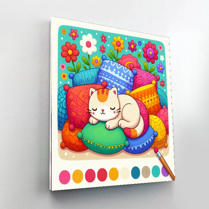 Snoozy Cat Nap Numbered Painting Kits