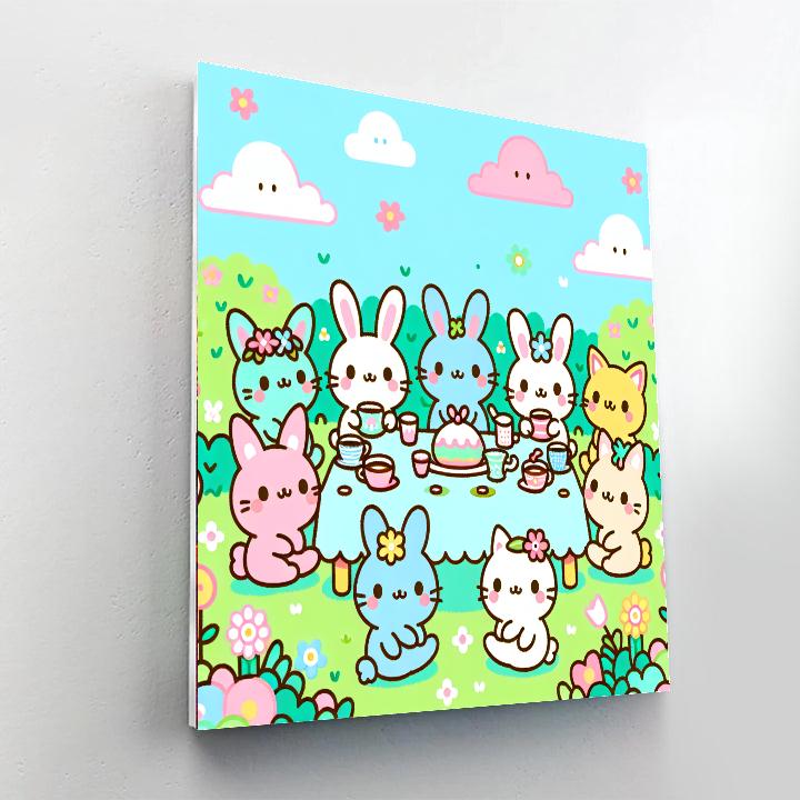 Furry Friends Tea Party Painting By Numbers Kit