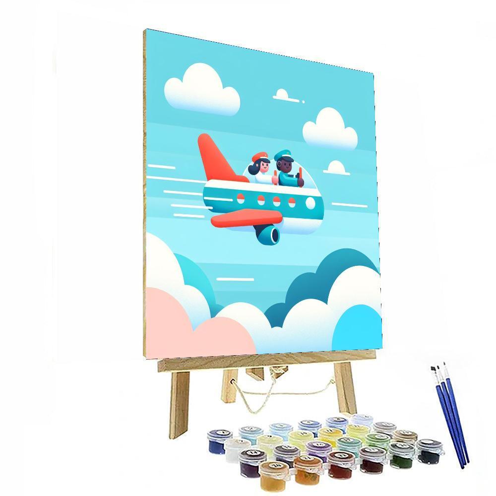 Adventurous Airplane Voyage Numbered Painting Kits
