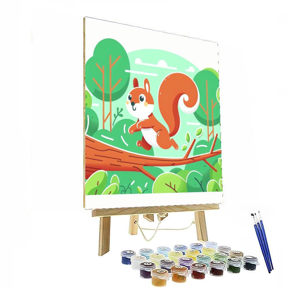 Playful Squirrel Escapade Paint By Number