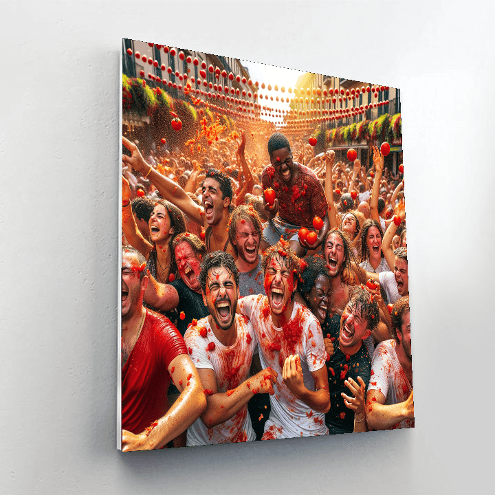 La Tomatina Painting Number Kit