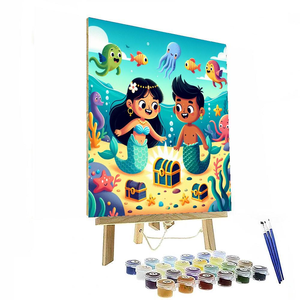 Mermaid Treasure Hunt DIY Paint By Numbers