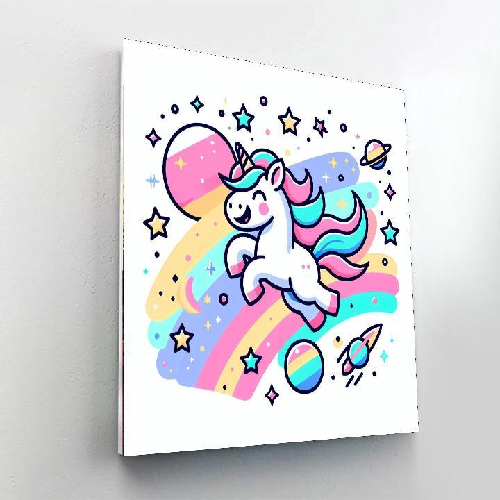 Happy Space Unicorn Number Painting