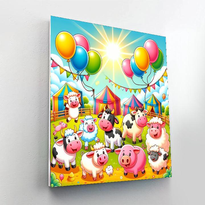 Funny Farmyard Festival Paint By Color