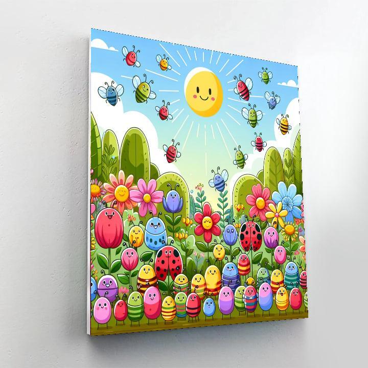 Silly Bug Parade Paint By Numbers Art