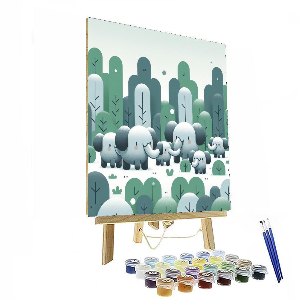 Eccentric Elephant Escapade Numbered Painting Kits