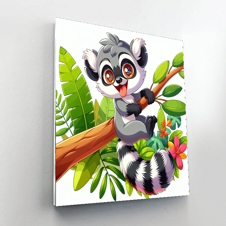 Lively Lemur Number Painting