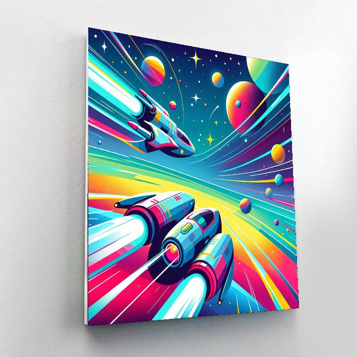 Adventurous Space Race Painting Number Kit