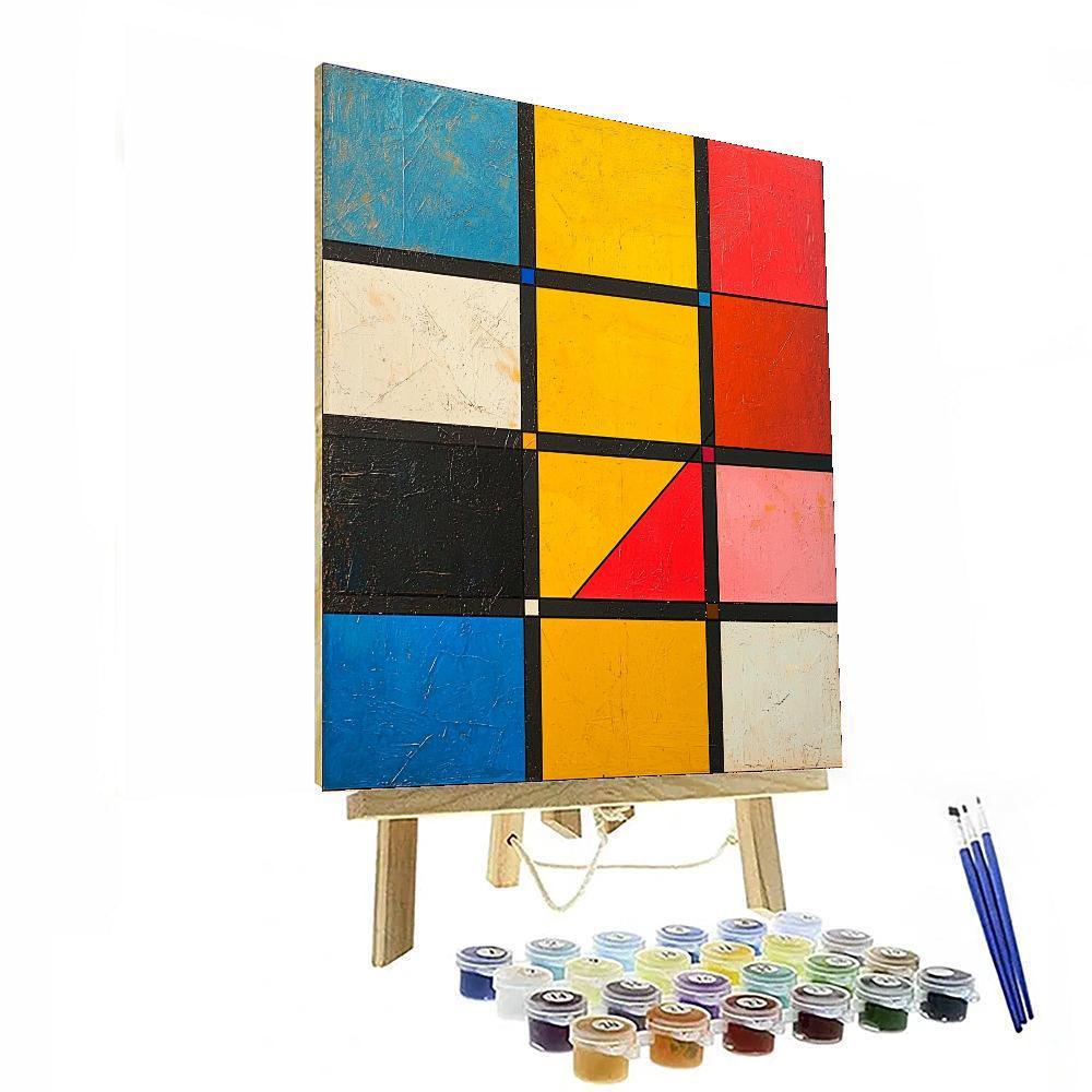 Piet Mondrian Inspired Jazz In Color  Painting By Numbers Kit