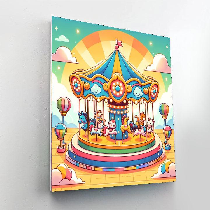 Sunny Rainbow Carousel Paint By Color