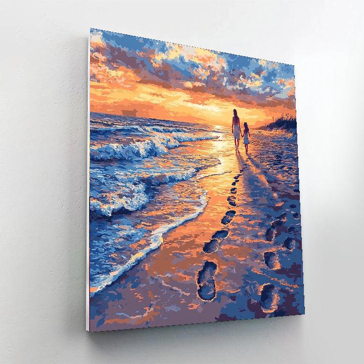 Tender Footsteps In The Sand Paint By Numbers Kits