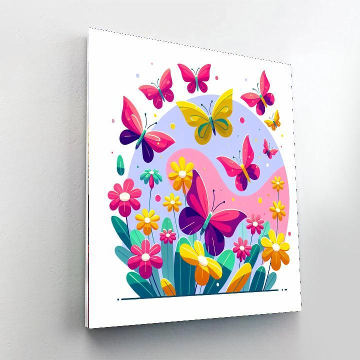 Busy Butterflies Paint By Numbers Art