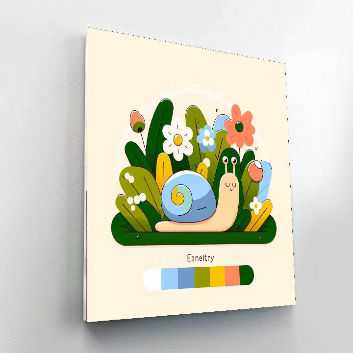 Serene Snail Sanctuary Painting Number Kit